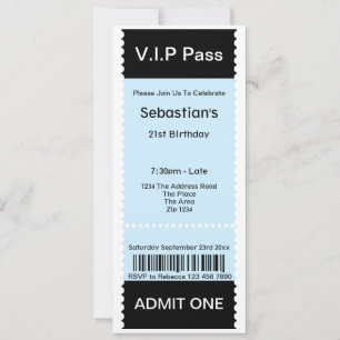 VIP Pass Party Tomission Ticket Kaart