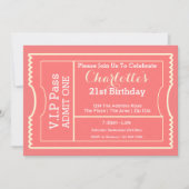 VIP Pass Party Tomission Ticket Roze Kaart (Voorkant)