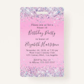 VIP Pass Pink Glitter Sweet 16 Birthday Party Badge (Achterkant)