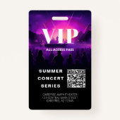 VIP Pass QR Code Concert Badge (Achterkant)