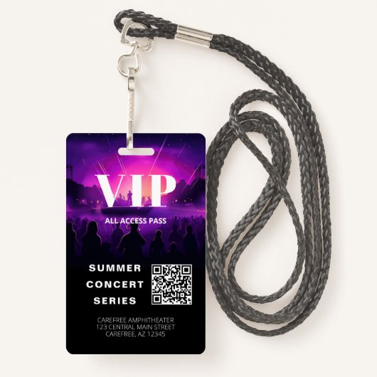 VIP Pass QR Code Concert Badge (Achterkant met draagriem)