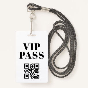 vip pass qr code minimalistisch modern badge