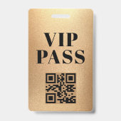 vip pass qr code minimalistisch modern goud badge (Achterkant)