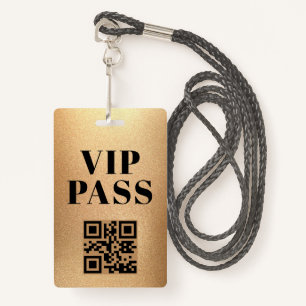 vip pass qr code minimalistisch modern goud badge