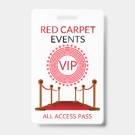 VIP Pass Red Carpet Badge