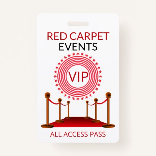 VIP Pass Red Carpet Badge (Voorkant)