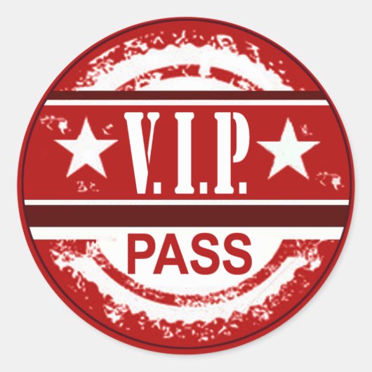 VIP Pass Sweet 16 Party Sticker (rood) (Voorkant)