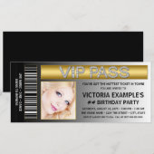 VIP Pass Ticket Style Verjaardagsfeest Kaart (Voorkant / Achterkant)