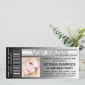 VIP Pass toegangsbewijs verjaardagsfeestje Kaart (Staand voorkant)
