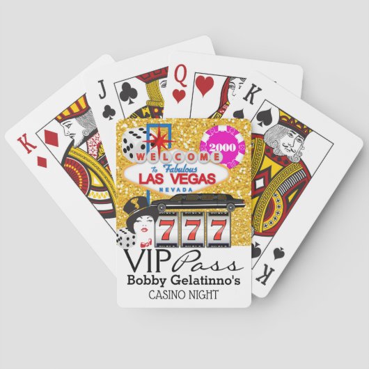 VIP PASS - Vegas Party - Casino-speelkaarten Pokerkaarten (Achterkant)