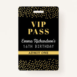 VIP Pass verjaardagsuitnodiging Badge