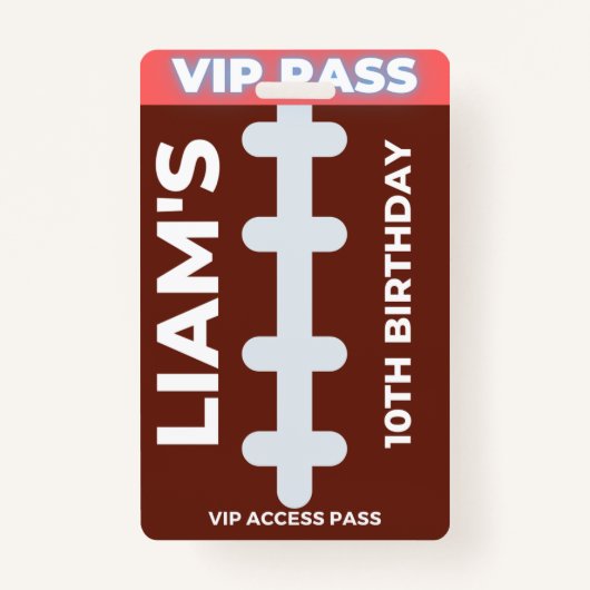 VIP-passagepartij Football Birthday Badge (Voorkant)