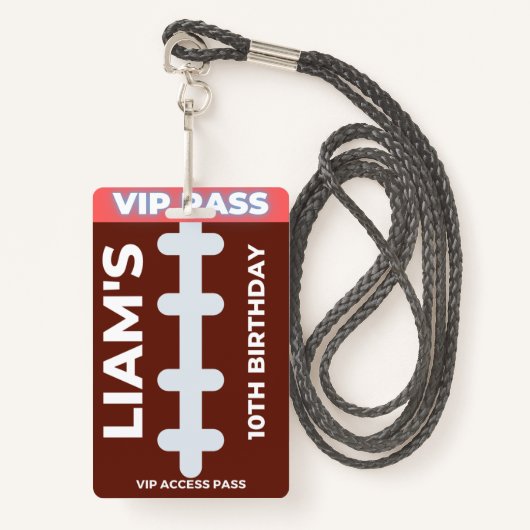 VIP-passagepartij Football Birthday Badge (Voorkant met draagriem)