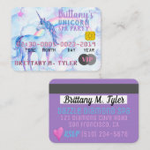 VIP Rainbow Unicorn Spa Party-uitnodigingen Informatiekaartje (Voorkant / Achterkant)