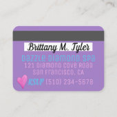 VIP Rainbow Unicorn Spa Party-uitnodigingen Informatiekaartje (Achterkant)