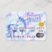 VIP Rainbow Unicorn Spa Party-uitnodigingen Informatiekaartje (Voorkant)