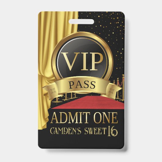 VIP, Red Carpet Birthday, Hollywood Birthday Badge (Voorzijde)