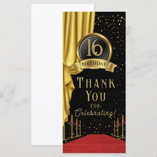 VIP, Red Carpet Birthday, Hollywood Birthday Menu (Voorkant / Achterkant)