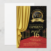 VIP, Red Carpet Birthday, Hollywood Birthday, Swee Kaart (Voorkant / Achterkant)