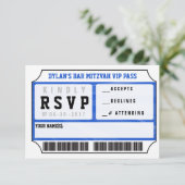 VIP REPLY CARD Bar Bat Mitzvah Uitnodiging (Staand voorkant)