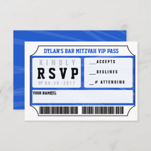 VIP REPLY CARD Bar Bat Mitzvah Uitnodiging
