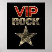 VIP Rock Star Rood Zwart en Goud Poster (Voorkant)