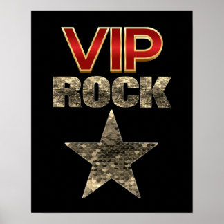 VIP Rock Star Rood Zwart en Goud Poster