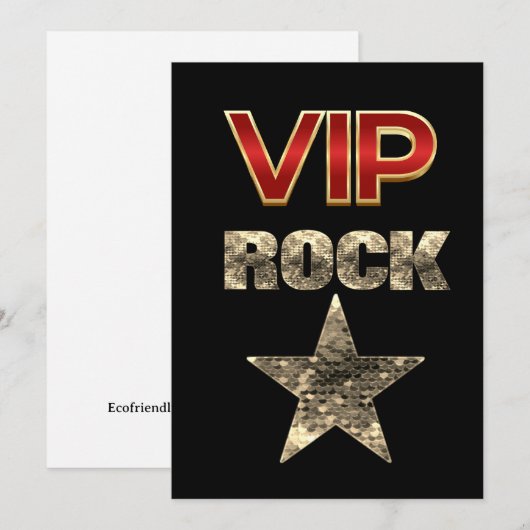 VIP Rock Star Verjaardag Kaart (Voorkant / Achterkant)