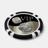 VIP Rolling Dice Las Vegas zilver zwart Pokerchips (Enkel)