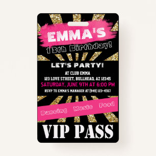 VIP Roze en Gold Elke gebeurtenis geeft aangepaste Badge