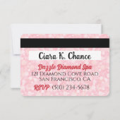 VIP Roze Glitter Fotoparty Credit Kaart (Achterkant)