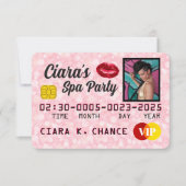 VIP Roze Glitter Fotoparty Credit Kaart (Voorkant)
