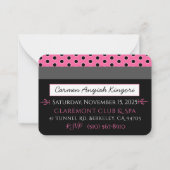 VIP Roze Stripes Fotocreditcard Uitnodiging (Achterkant)