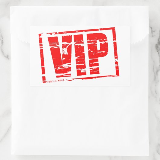 VIP rubberstempel effect Rechthoekige Sticker (Tas)