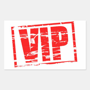 VIP rubberstempel effect Rechthoekige Sticker