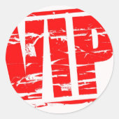 VIP rubberstempel effect Ronde Sticker (Voorkant)