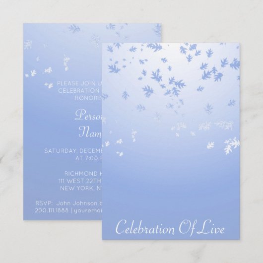 Vip Silver Blue vieren Kaart (Voorkant / Achterkant)