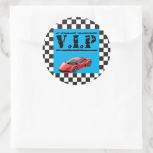 VIP-Sticker voor Racing Birthday Party Favors Ronde Sticker