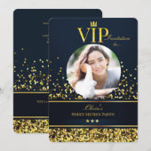 VIP Sweet Sixteen foto uitnodiging (Voorkant / Achterkant)