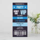 VIP Ticket 21e Enige Leeftijd Verjaardagsfeest Kaart (Staand voorkant)