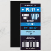 VIP Ticket 21e Enige Leeftijd Verjaardagsfeest Kaart (Voorkant / Achterkant)