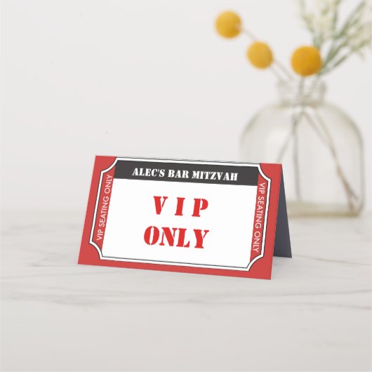 VIP TICKET Bar Mitzvah Table Seating Escort Card Plaatskaartje (Achterkant)