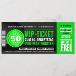 VIP-TICKET Einladungskarten (grün) Kaart