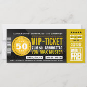 VIP-TICKET Einladungskarten (ocker-orange) Kaart (Voorkant)