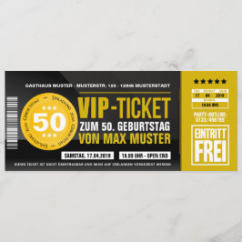 VIP-TICKET Einladungskarten (ocker-orange) Kaart