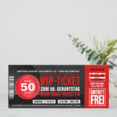 VIP-TICKET Einladungskarten (rot) Kaart (Staand voorkant)