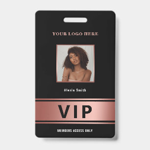 VIP-toegangskaart alleen voor leden roze goud glam Badge