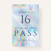 VIP-toegangspas 16e verjaardag Holografisch Badge (Achterkant)