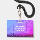 VIP-toegangspas QR-code evenement horizontaal Badge (Achterkant met lanyard)