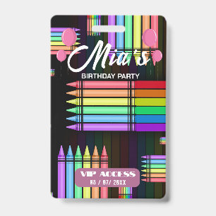 VIP-toegangspasje voor Birthday Party Badge